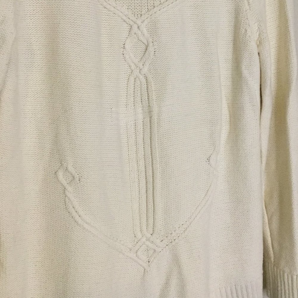 Talbots Ivory Nautical Cotton Knit Sweater - Picture 4 of 8